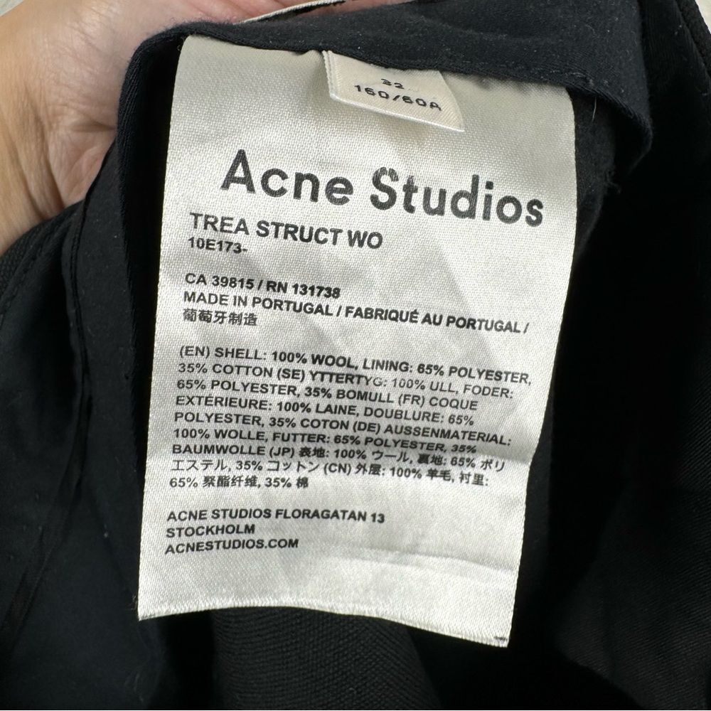 Acne Studios 'Trea Struct Wo' Cropped Wool Trouse… - image 7
